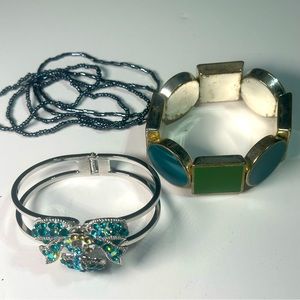 Green and blue bracelets